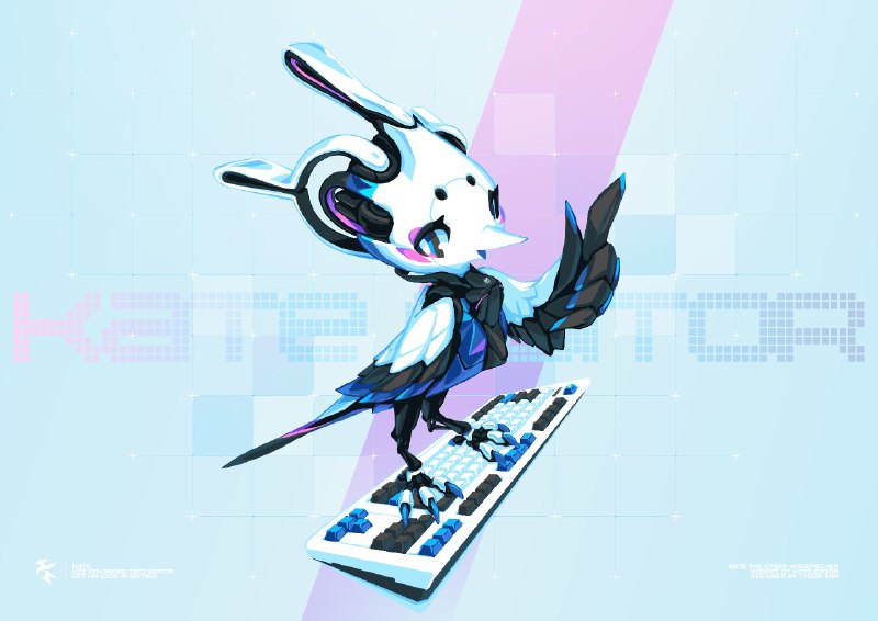 KDE的Kate文本编辑器和Krita绘画软件的吉祥物，出自同一位国人画师