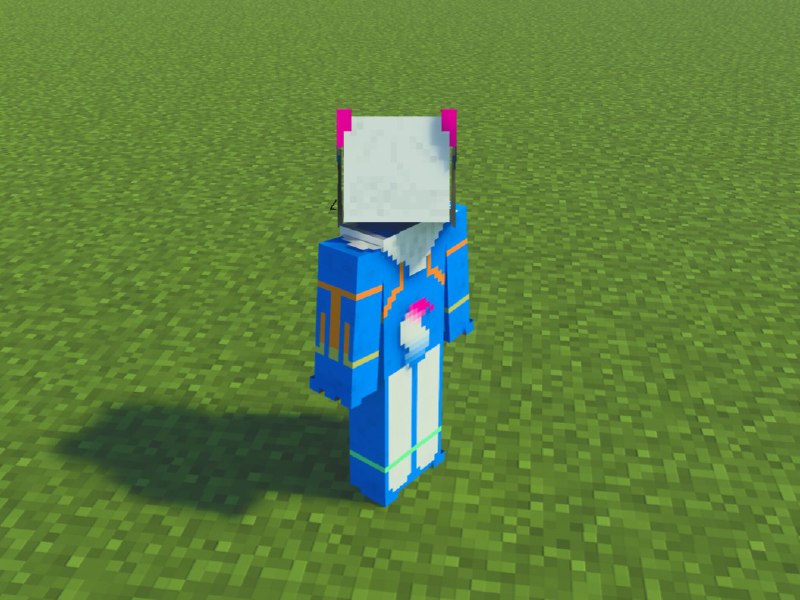 自学MC皮肤花了几小时做出来了，接下来还有Live2D面捕模型和VRChat模型