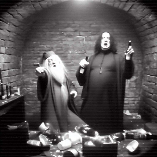 AI生成，霍格沃兹半夜的监控