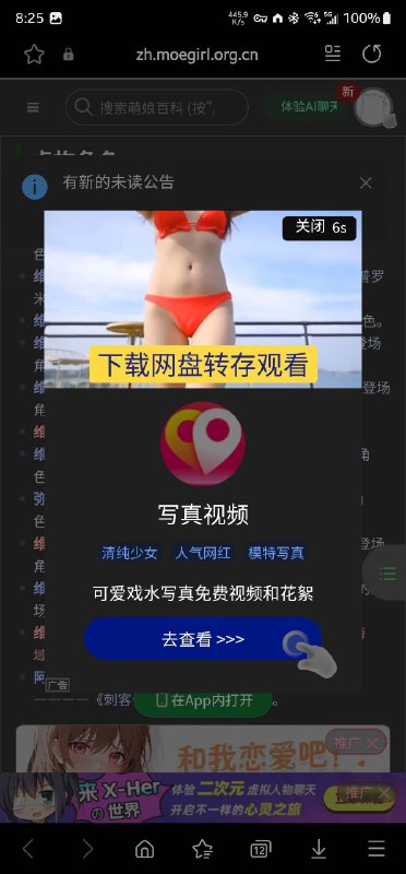 萌娘百科的逆天广告